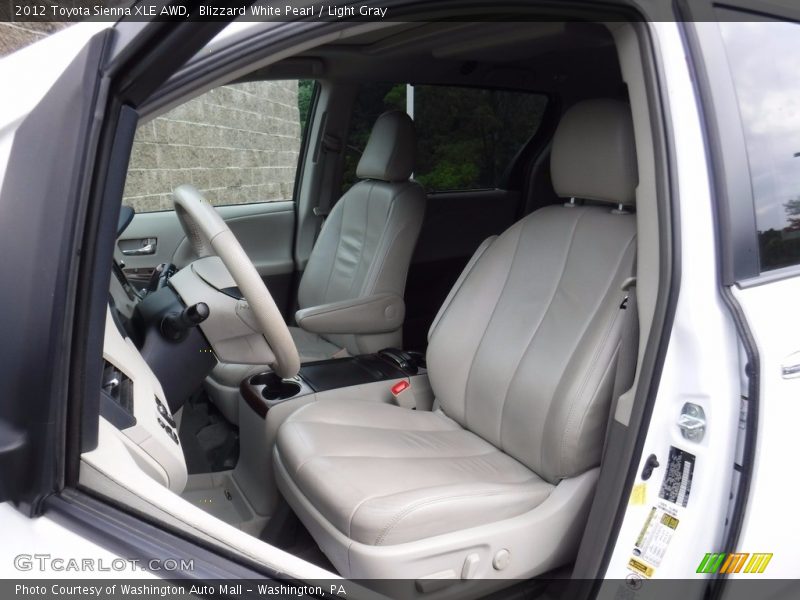 Blizzard White Pearl / Light Gray 2012 Toyota Sienna XLE AWD