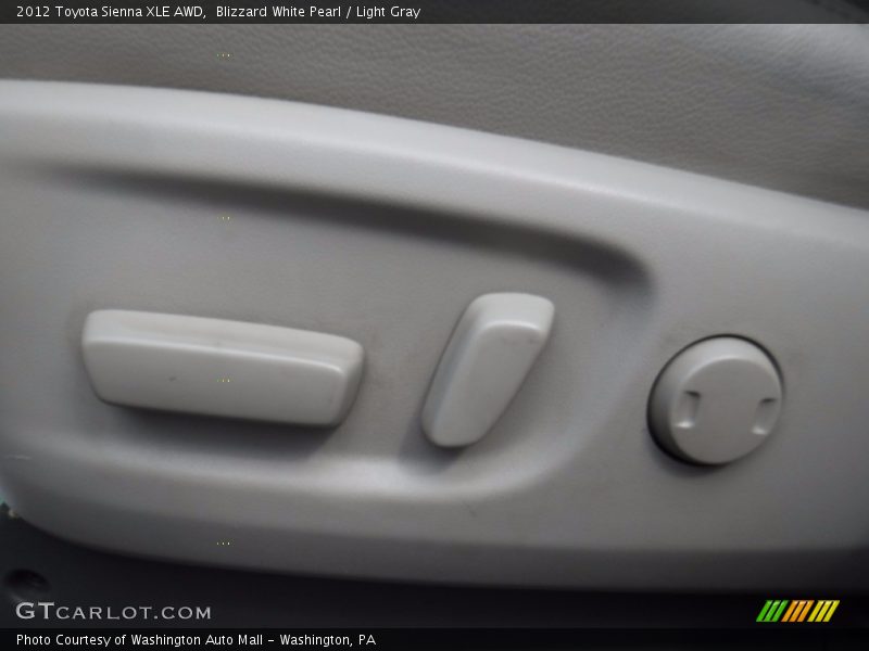 Blizzard White Pearl / Light Gray 2012 Toyota Sienna XLE AWD