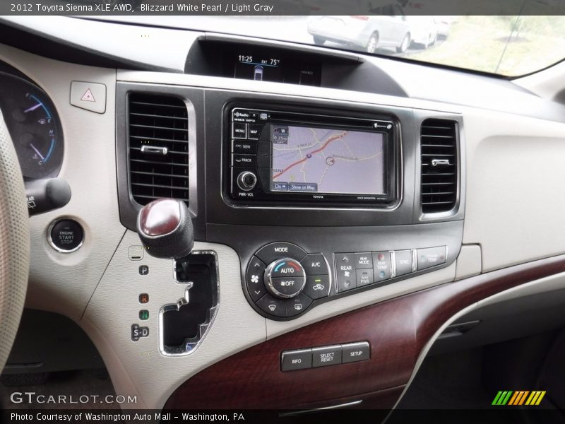 Blizzard White Pearl / Light Gray 2012 Toyota Sienna XLE AWD