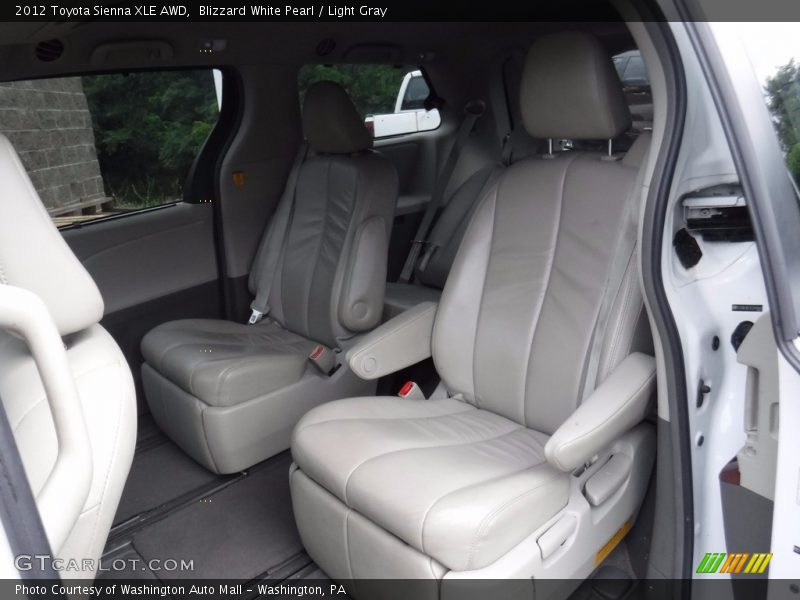 Blizzard White Pearl / Light Gray 2012 Toyota Sienna XLE AWD