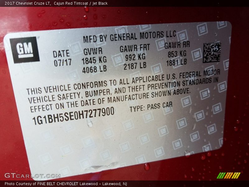 Cajun Red Tintcoat / Jet Black 2017 Chevrolet Cruze LT