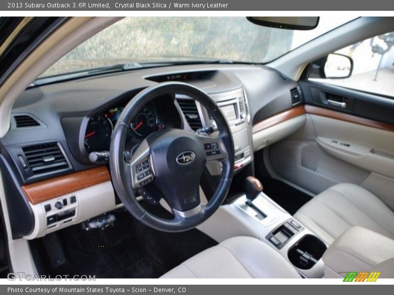 Crystal Black Silica / Warm Ivory Leather 2013 Subaru Outback 3.6R Limited