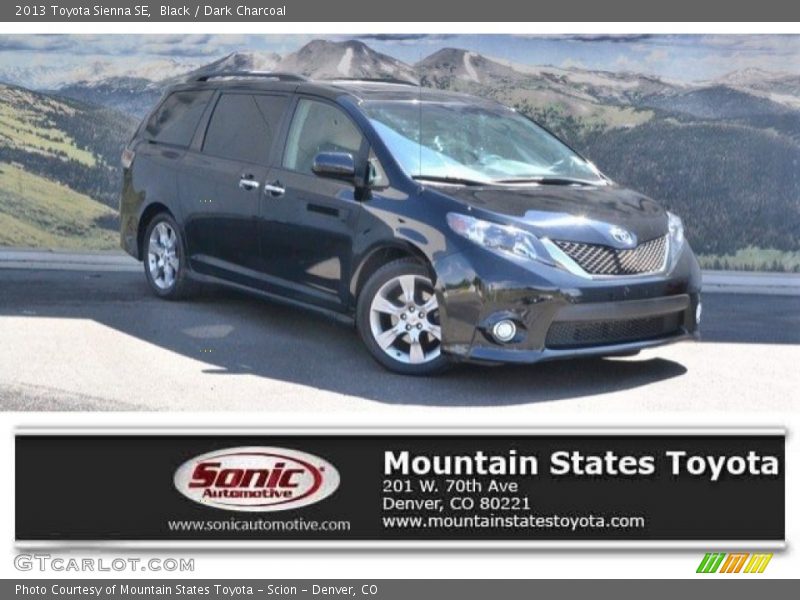 Black / Dark Charcoal 2013 Toyota Sienna SE