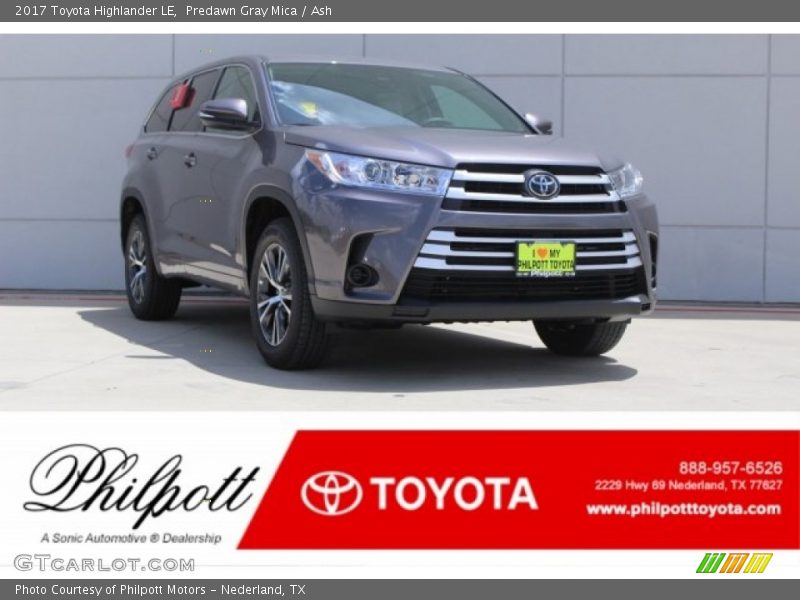 Predawn Gray Mica / Ash 2017 Toyota Highlander LE