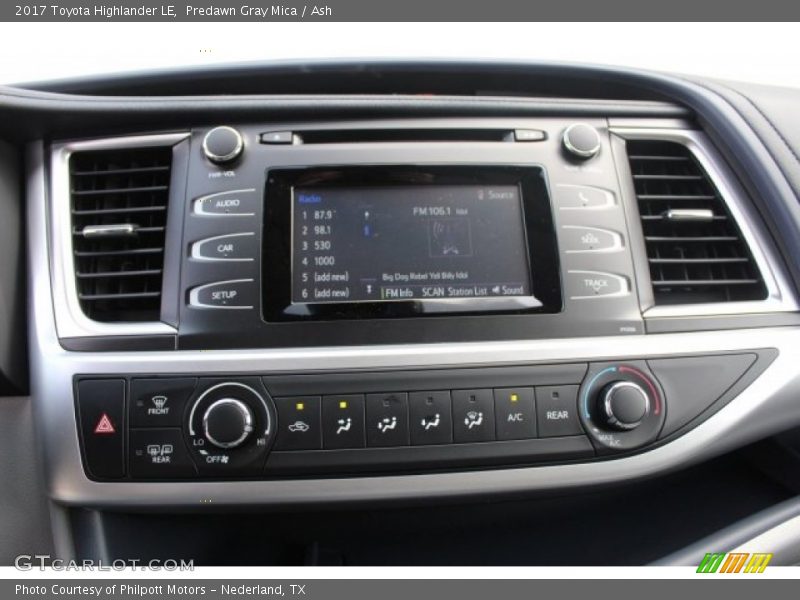 Controls of 2017 Highlander LE