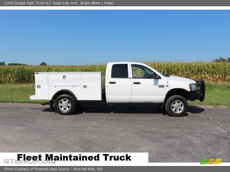 Bright White / Khaki 2008 Dodge Ram 3500 SLT Quad Cab 4x4