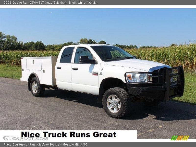 Bright White / Khaki 2008 Dodge Ram 3500 SLT Quad Cab 4x4