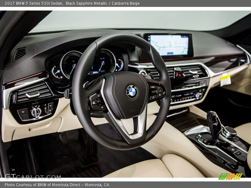 Black Sapphire Metallic / Canberra Beige 2017 BMW 5 Series 530i Sedan