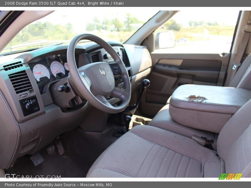 Bright White / Khaki 2008 Dodge Ram 3500 SLT Quad Cab 4x4