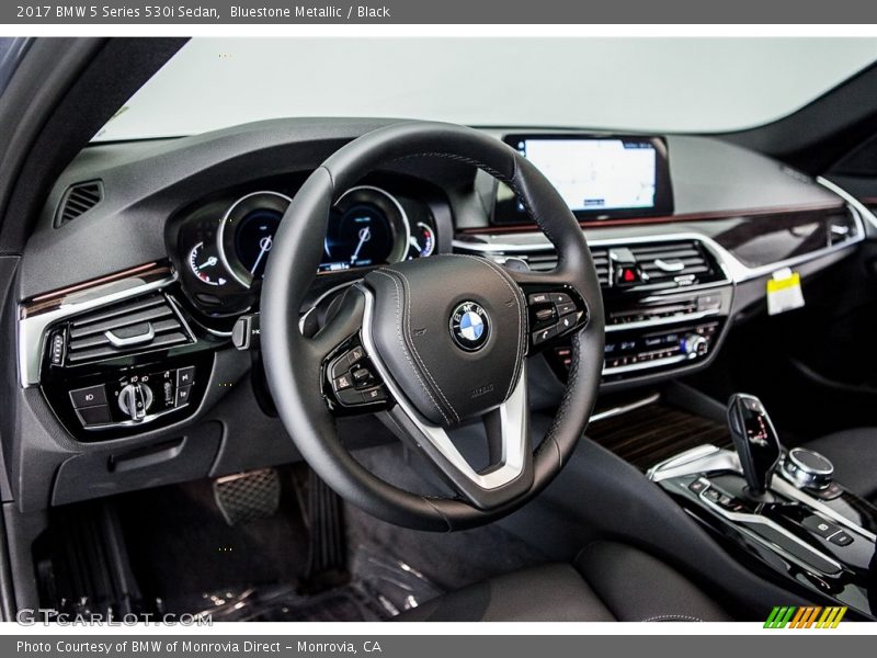 Bluestone Metallic / Black 2017 BMW 5 Series 530i Sedan
