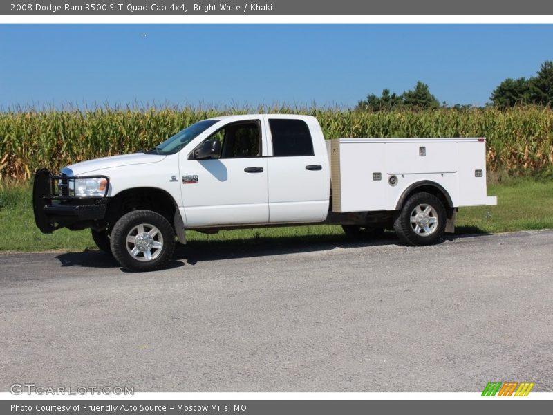 Bright White / Khaki 2008 Dodge Ram 3500 SLT Quad Cab 4x4