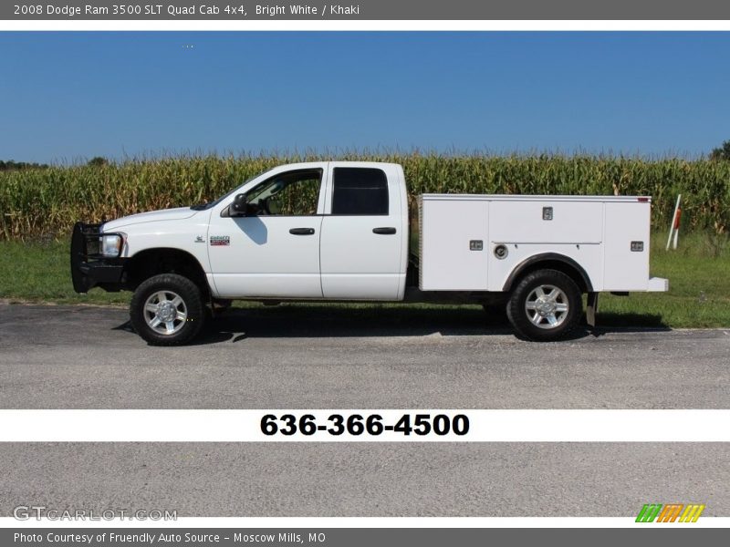 Bright White / Khaki 2008 Dodge Ram 3500 SLT Quad Cab 4x4