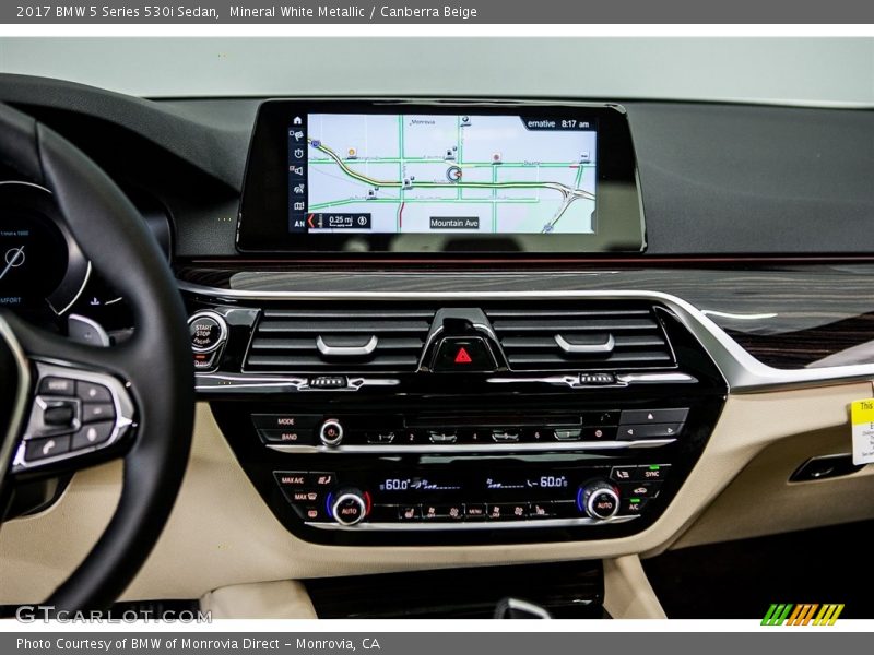 Mineral White Metallic / Canberra Beige 2017 BMW 5 Series 530i Sedan