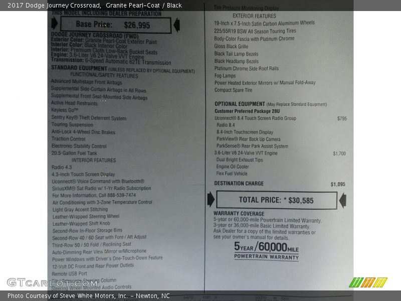 Granite Pearl-Coat / Black 2017 Dodge Journey Crossroad