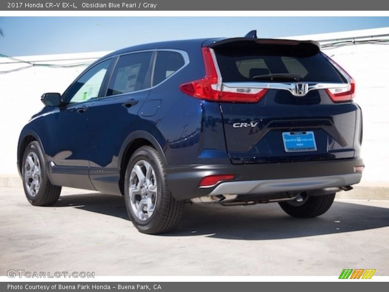 Obsidian Blue Pearl / Gray 2017 Honda CR-V EX-L