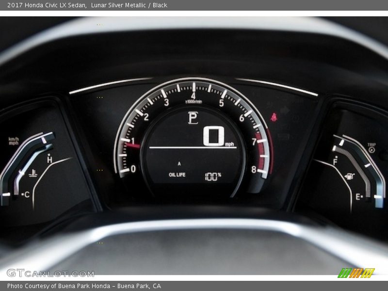 Lunar Silver Metallic / Black 2017 Honda Civic LX Sedan