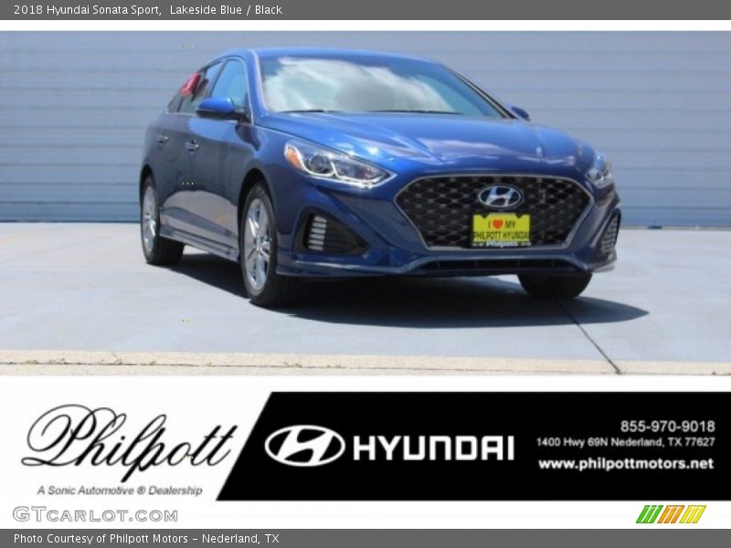 Lakeside Blue / Black 2018 Hyundai Sonata Sport