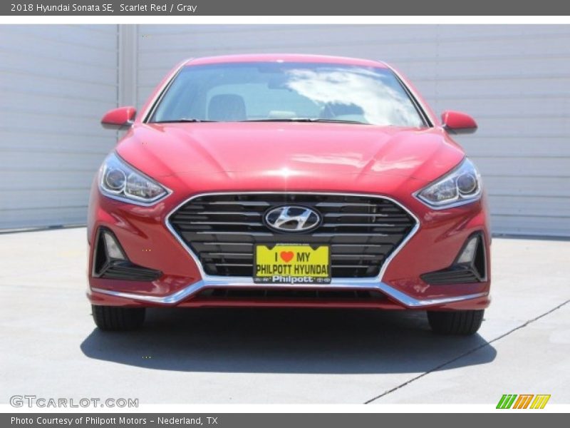 Scarlet Red / Gray 2018 Hyundai Sonata SE