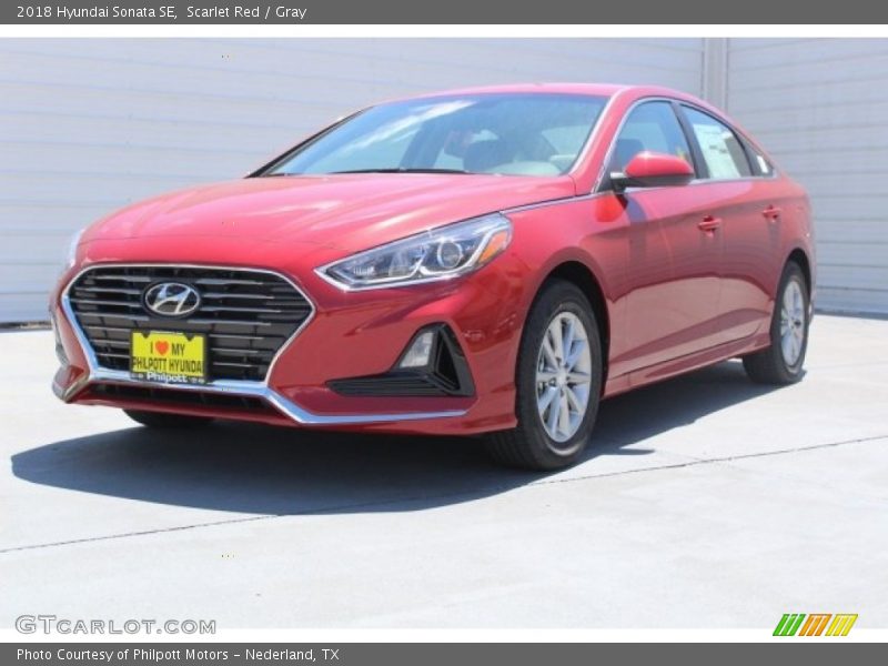 Scarlet Red / Gray 2018 Hyundai Sonata SE