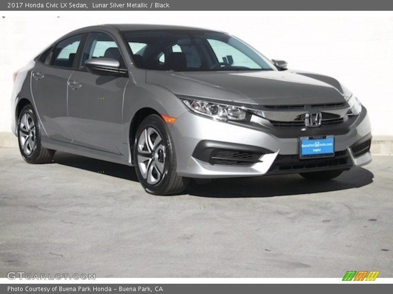 Lunar Silver Metallic / Black 2017 Honda Civic LX Sedan