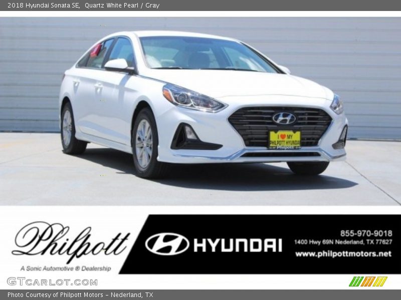 Quartz White Pearl / Gray 2018 Hyundai Sonata SE