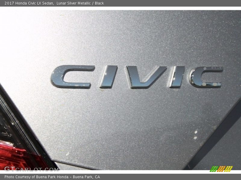 Lunar Silver Metallic / Black 2017 Honda Civic LX Sedan