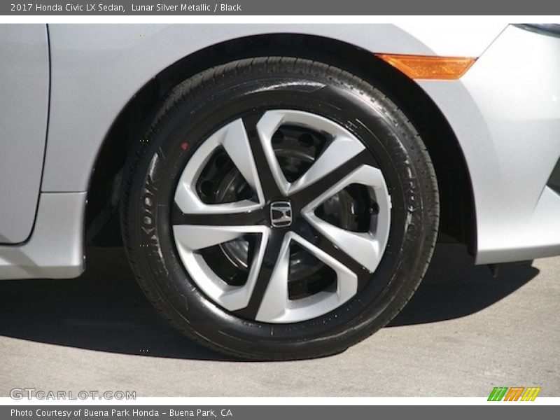 Lunar Silver Metallic / Black 2017 Honda Civic LX Sedan