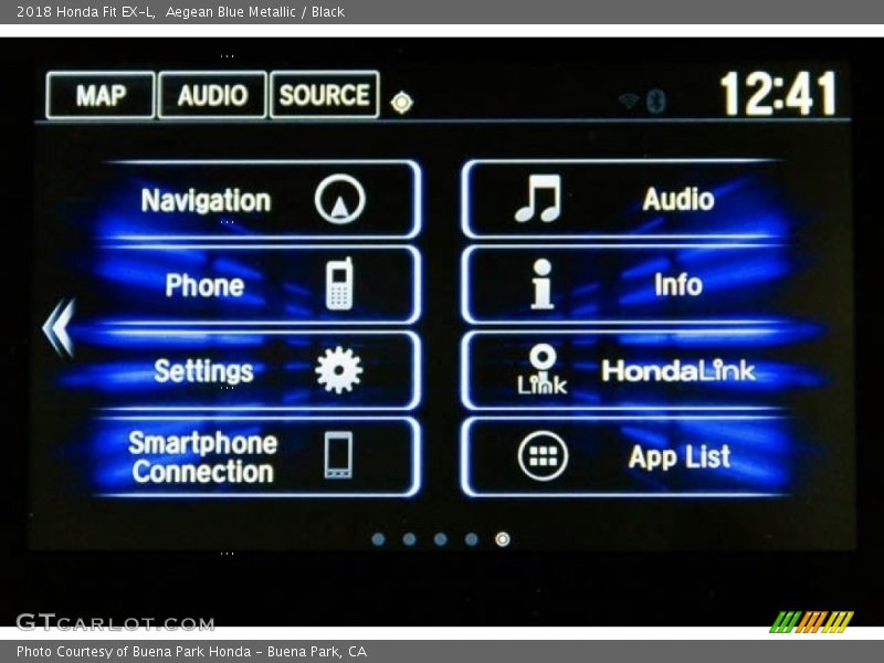 Aegean Blue Metallic / Black 2018 Honda Fit EX-L