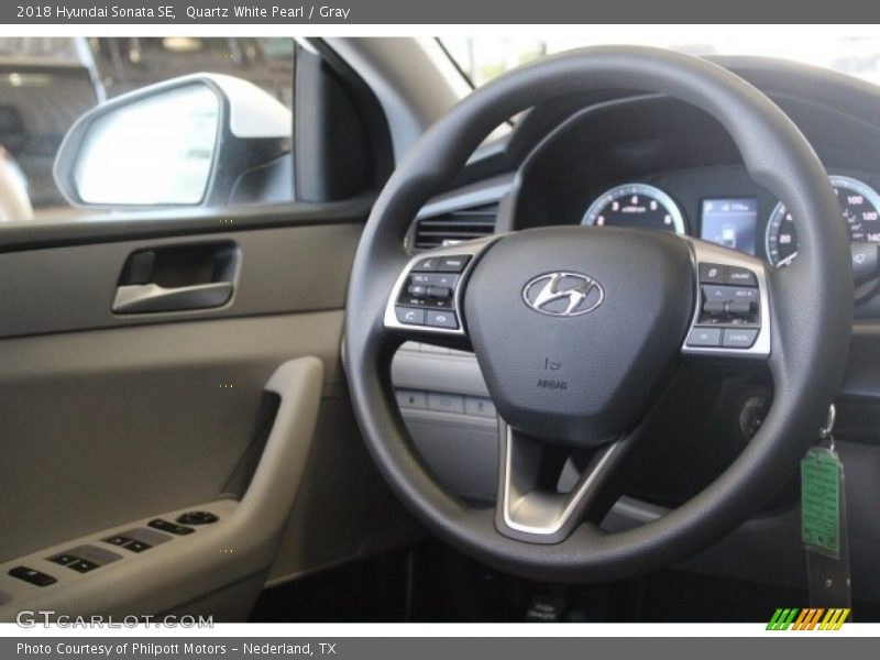 Quartz White Pearl / Gray 2018 Hyundai Sonata SE