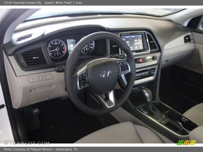 Quartz White Pearl / Gray 2018 Hyundai Sonata SEL