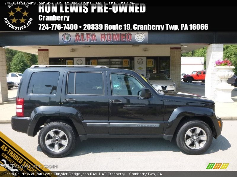 Brilliant Black Crystal Pearl / Pastel Slate Gray 2008 Jeep Liberty Sport 4x4
