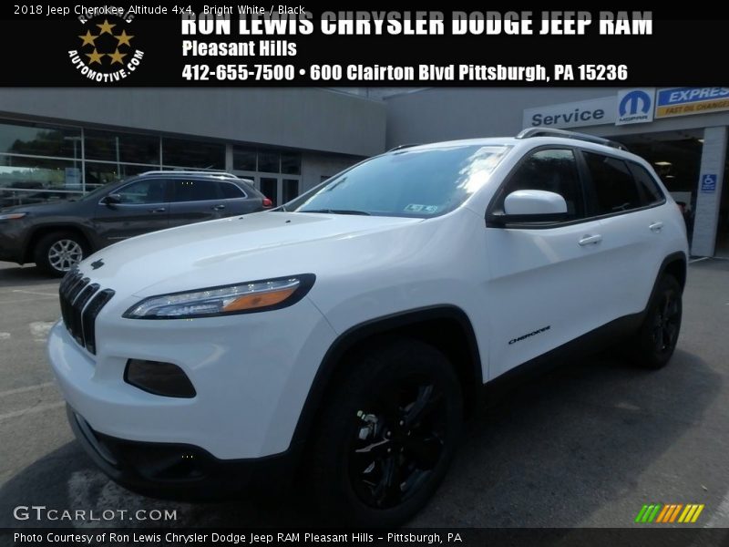 Bright White / Black 2018 Jeep Cherokee Altitude 4x4