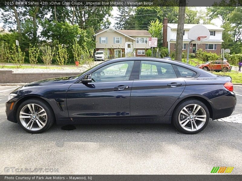Imperial Blue Metallic / Venetian Beige 2015 BMW 4 Series 428i xDrive Gran Coupe