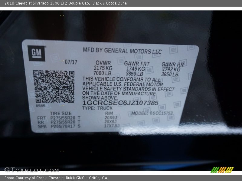 Black / Cocoa Dune 2018 Chevrolet Silverado 1500 LTZ Double Cab