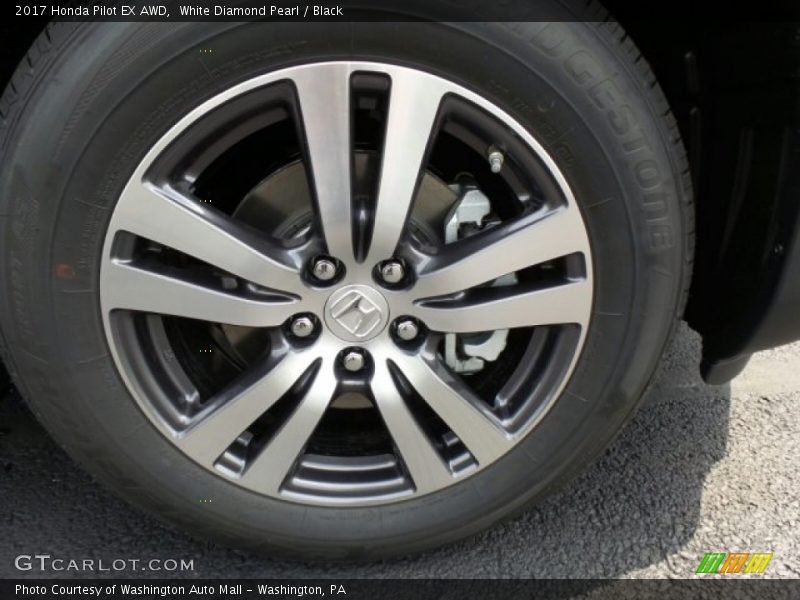 White Diamond Pearl / Black 2017 Honda Pilot EX AWD
