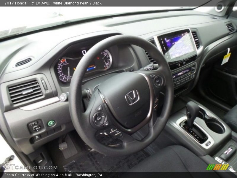 White Diamond Pearl / Black 2017 Honda Pilot EX AWD