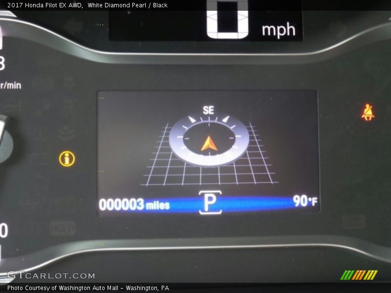 White Diamond Pearl / Black 2017 Honda Pilot EX AWD