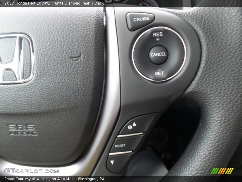 White Diamond Pearl / Black 2017 Honda Pilot EX AWD