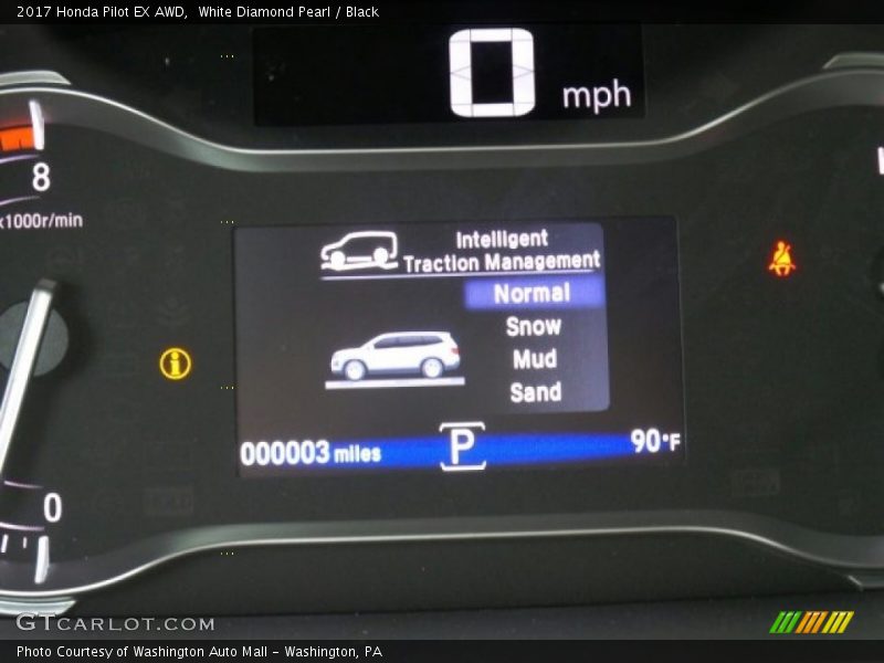 White Diamond Pearl / Black 2017 Honda Pilot EX AWD