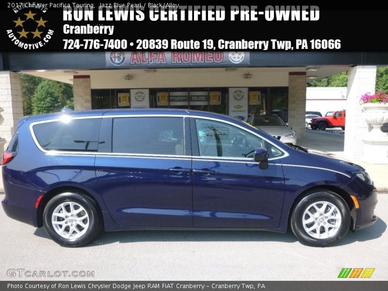 Jazz Blue Pearl / Black/Alloy 2017 Chrysler Pacifica Touring