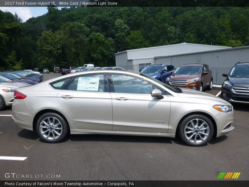 White Gold / Medium Light Stone 2017 Ford Fusion Hybrid SE