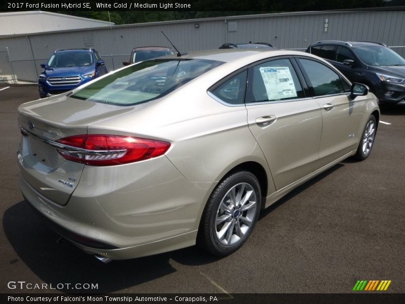 White Gold / Medium Light Stone 2017 Ford Fusion Hybrid SE