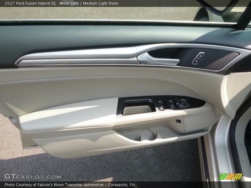 White Gold / Medium Light Stone 2017 Ford Fusion Hybrid SE