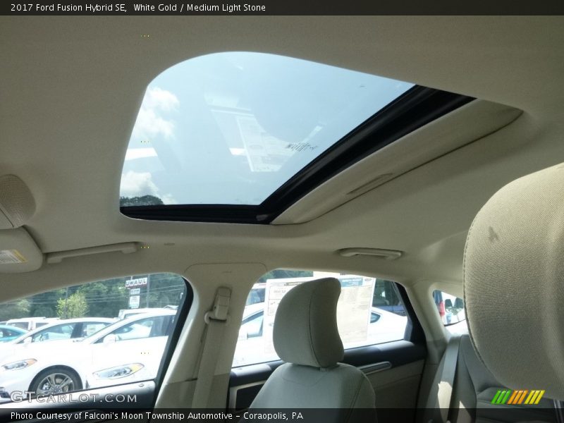 White Gold / Medium Light Stone 2017 Ford Fusion Hybrid SE