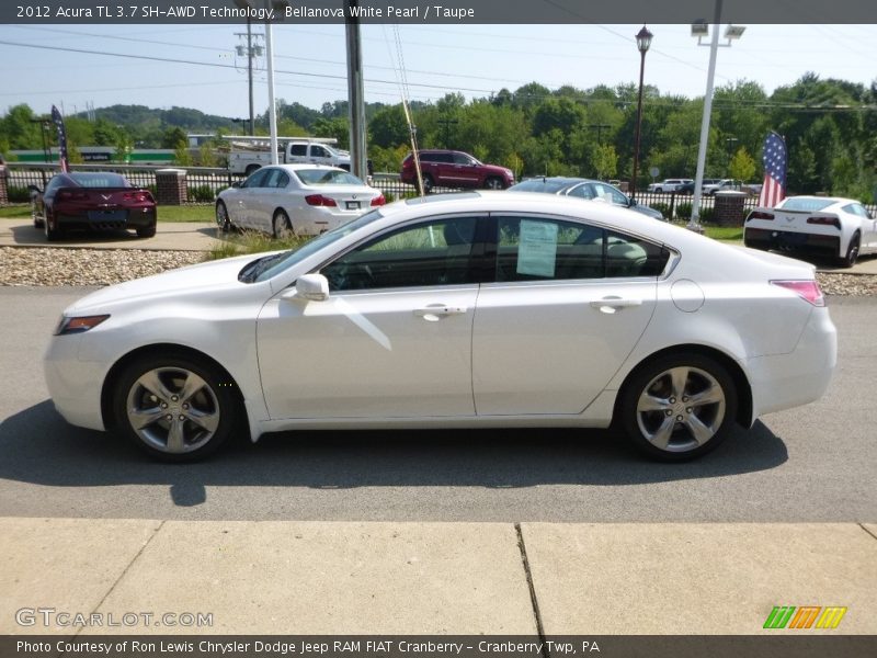Bellanova White Pearl / Taupe 2012 Acura TL 3.7 SH-AWD Technology