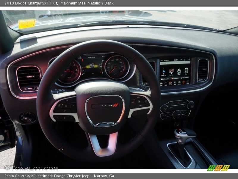 Maximum Steel Metallic / Black 2018 Dodge Charger SXT Plus