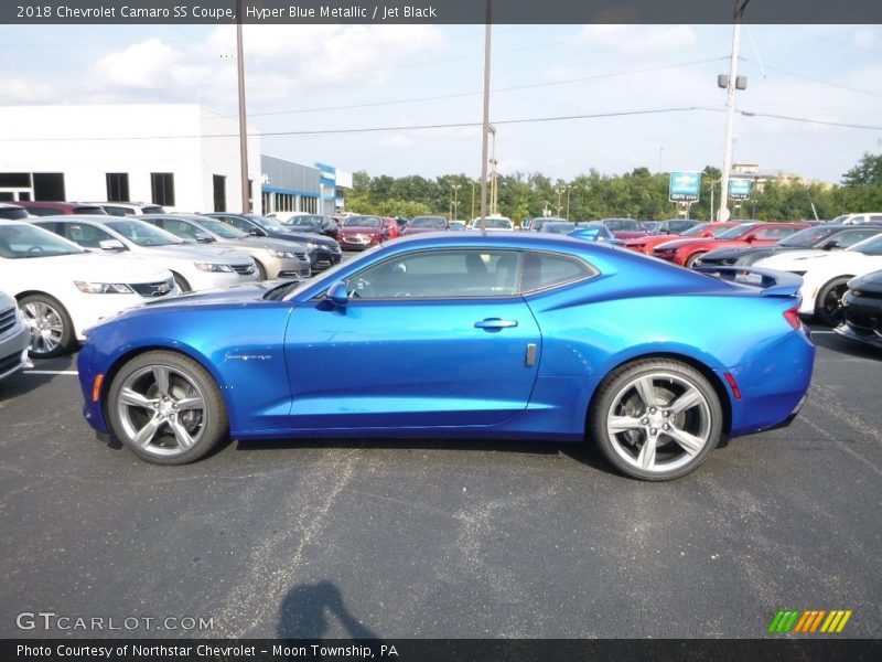 Hyper Blue Metallic / Jet Black 2018 Chevrolet Camaro SS Coupe