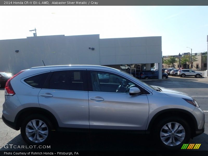 Alabaster Silver Metallic / Gray 2014 Honda CR-V EX-L AWD