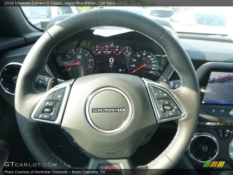 Hyper Blue Metallic / Jet Black 2018 Chevrolet Camaro SS Coupe