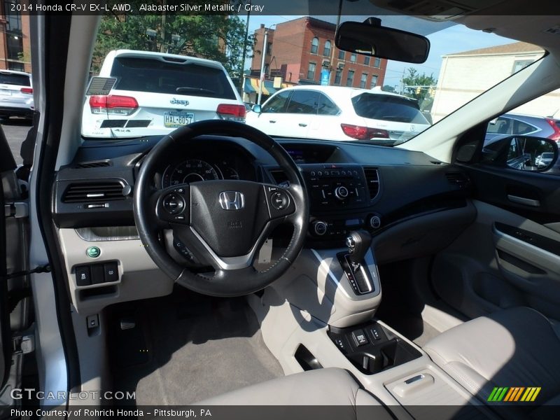 Alabaster Silver Metallic / Gray 2014 Honda CR-V EX-L AWD